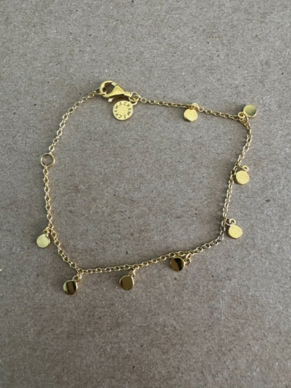 J.Crew 14k gold‑plated dot charm bracelet in yellow gold